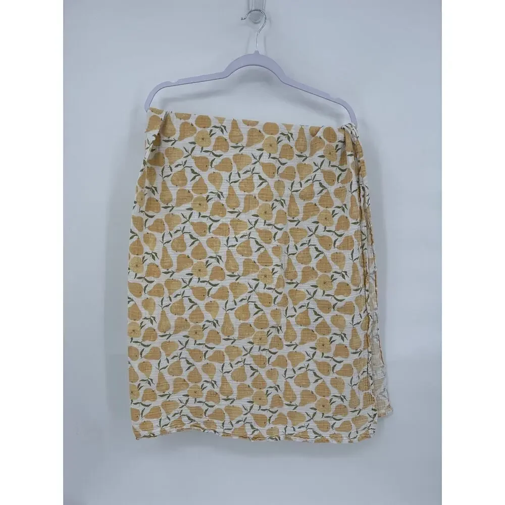 Mud Pie Pear Print Muslin Swaddle Blanket Carseat Cover Baby Lap 44 x 42